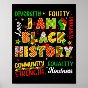 Fist Black Power Black History Month African Men W Poster