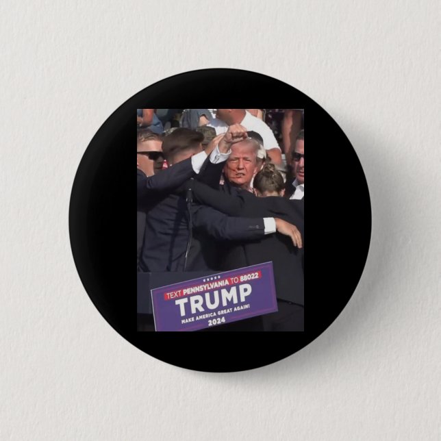 Fist Bump After Being Shot Premium Scoop  Button (Front)