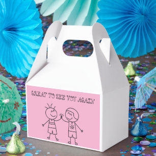 fist bump happy birthday party favor box pink