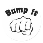 Fist Bump It Classic Round Sticker Fist Bump It Classic Round Sticker