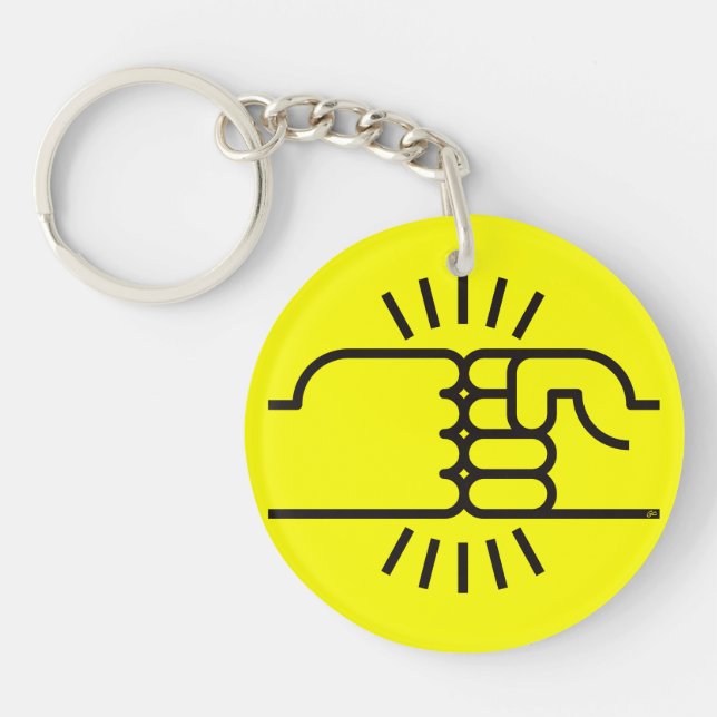 Fist Bumps Ahead! Keychain (Front)