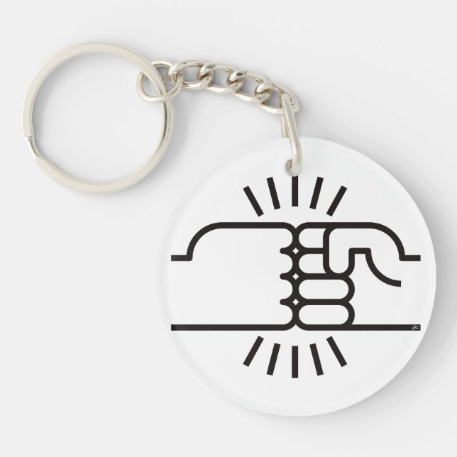 Fist Bumps Ahead! Keychain (Front)