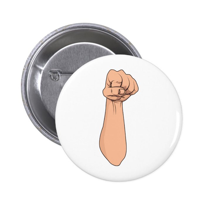 Fist Closed Hand Sign Gesture 2 Pinback Button