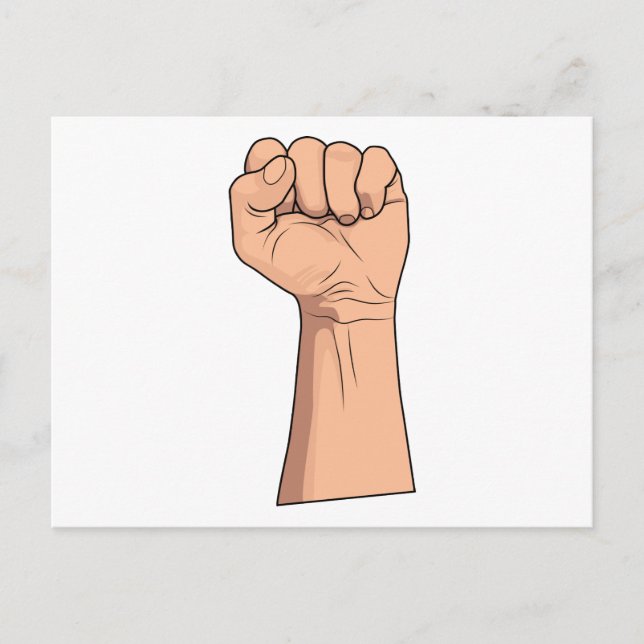 Fist Closed ~ Hand Sign Gesture Postcard (Front)