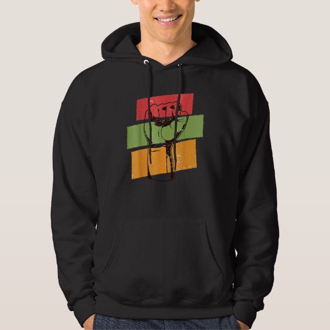 Fist Hand Black History Month Afro African Pride M Hoodie (Front)