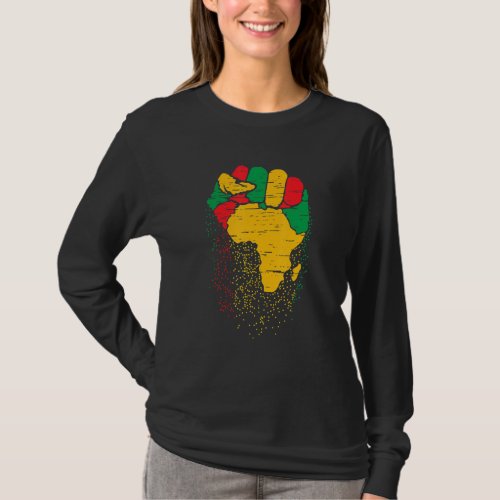 Fist Hand Black History Month Black Pride African  T_Shirt
