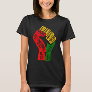 Fist Hand Inspiring Black Leaders Power Black Hist T-Shirt