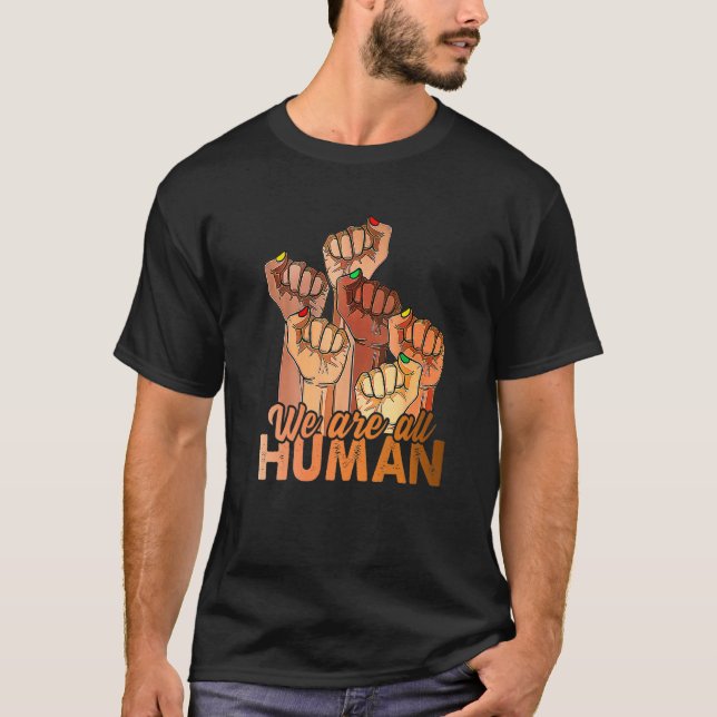 Fist Hands Black History Month Equality African Am T-Shirt (Front)