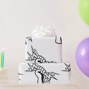Fist Holding Lightning Bolt Bold Power Wrapping Paper