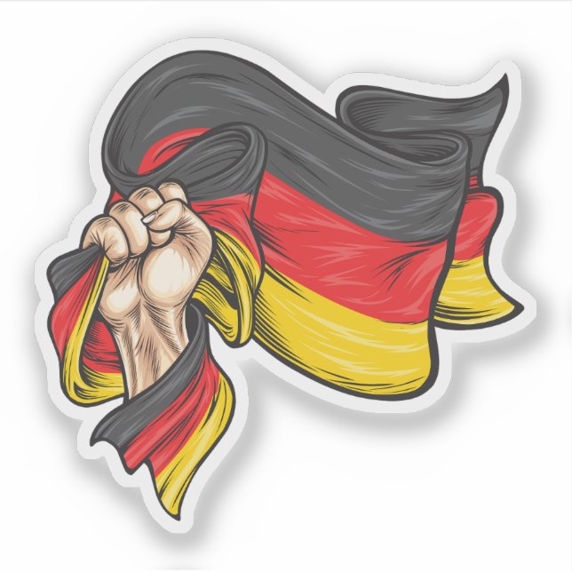 Fist holding national flag of Germany T-Shirt Sticker (Front)
