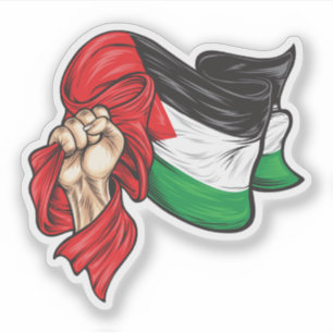 Fist holding national flag of Palestine T-Shirt Sticker