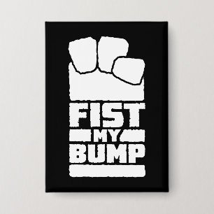 Fist My Bump Funny Space Alien Design In White Button