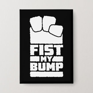 Fist My Bump Funny Space Alien Design In White Button