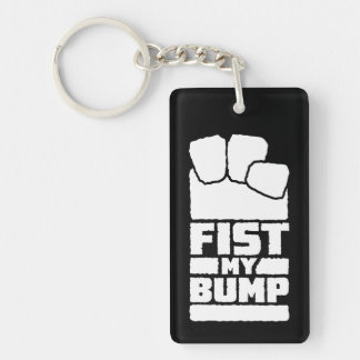 Fist My Bump Funny Space Alien Design In White Keychain