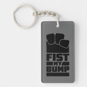 Fist My Bump Funny Space Alien Design Keychain