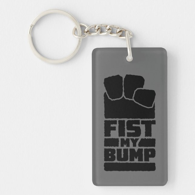 Fist My Bump Funny Space Alien Design Keychain (Front)