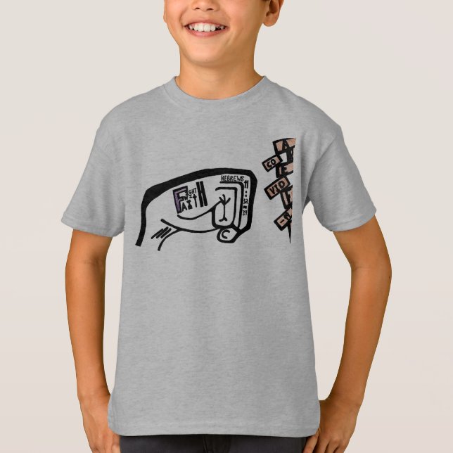Fist of Faith Bold Black and White Drawing T-Shirt (Front)