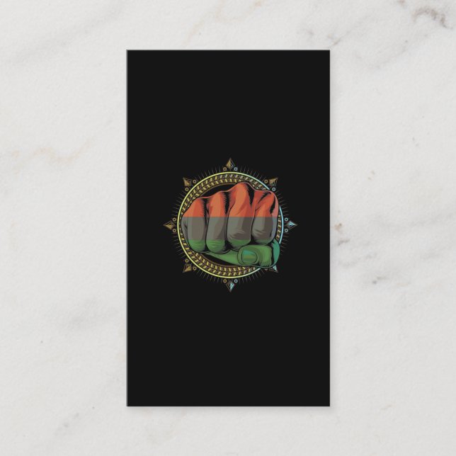 Fist Pan African UNIA Flag Black Liberation Business Card (Front)