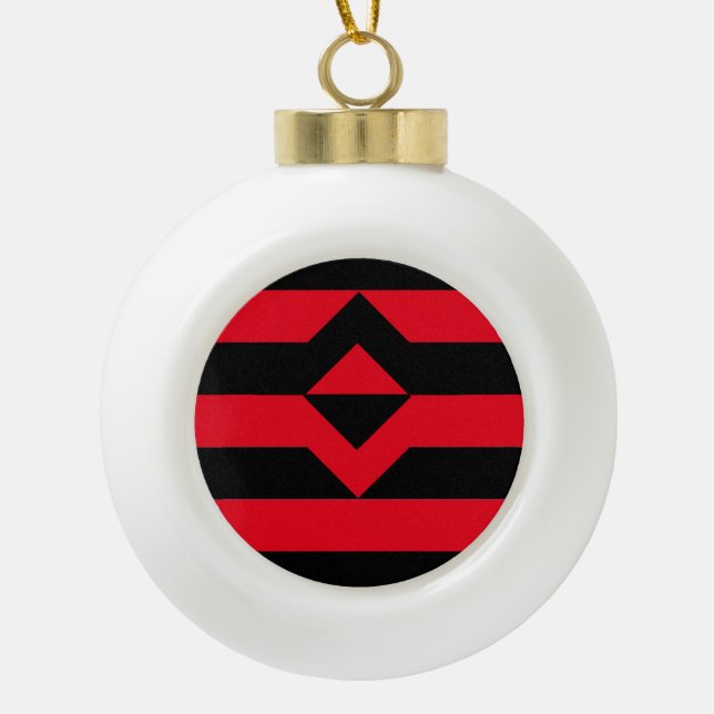 Fist Pride Flag Ceramic Ball Christmas Ornament (Front)