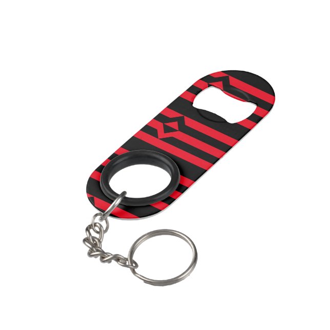 FIST PRIDE FLAG KEYCHAIN BOTTLE OPENER (Back Angled)