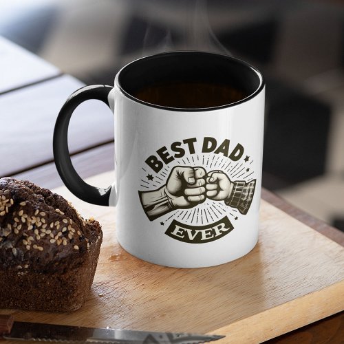 Fist Pump Best Dad Ever Personalized Photo Mug