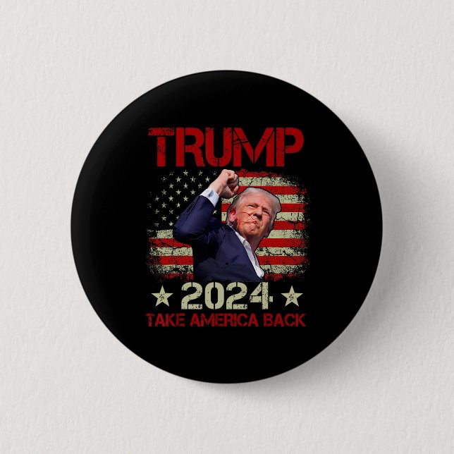 Fist Pump Shot At Trump 2024 Trump Survives Rally  Button (Front)