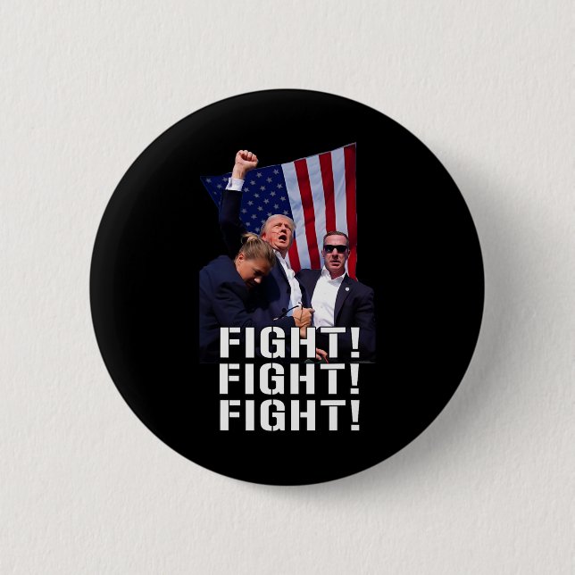 Fist Pumped Fight Pray For Trump America  Button (Front)