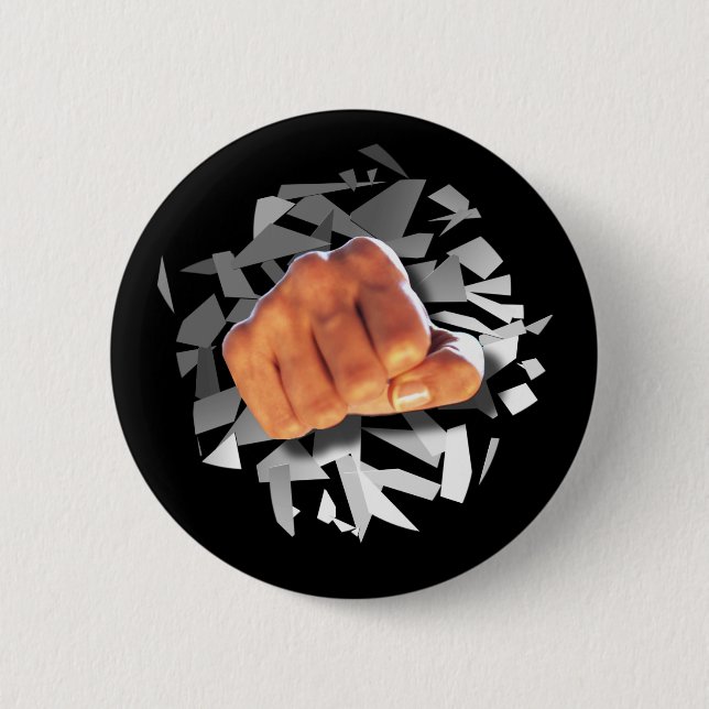 Fist Punching Through! Button (Front)