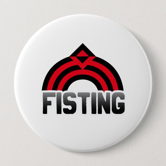 FIST RAINBOW PINBACK BUTTON (Front)