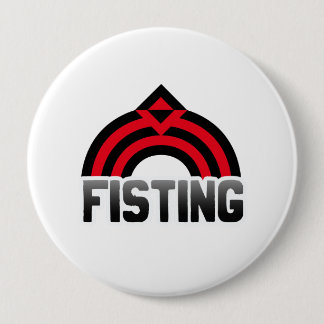 FIST RAINBOW PINBACK BUTTON