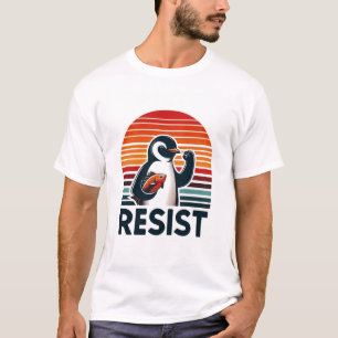 Fist Up Penguin Save Wildlife Environmental T-Shirt