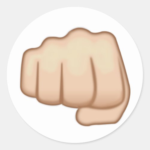 Fisted Hand Sign Emoji Classic Round Sticker