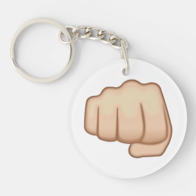 Fisted Hand Sign Emoji Keychain (Front)
