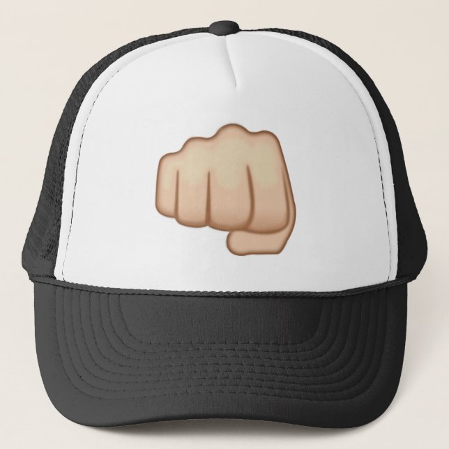 Fisted Hand Sign Emoji Trucker Hat (Front)