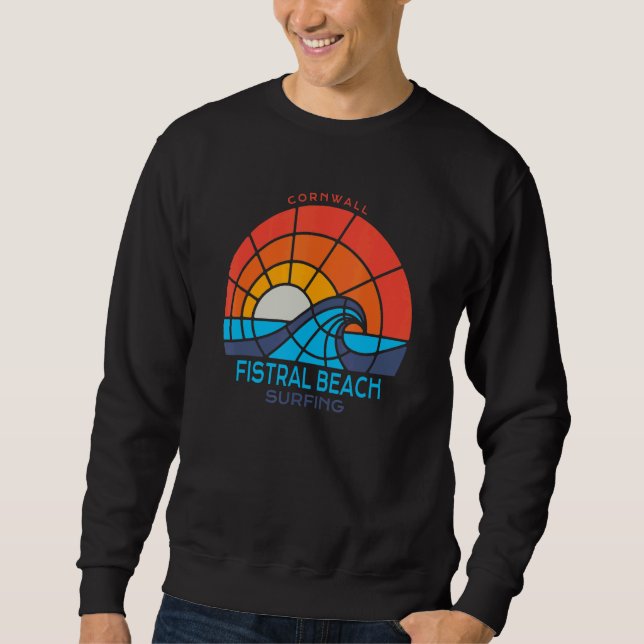 Fistral Beach  Cornwall  Surfing Beach Sweatshirt (Front)