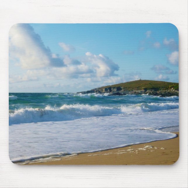 Fistral Beach Newquay Cornwall England Mouse Pad (Front)