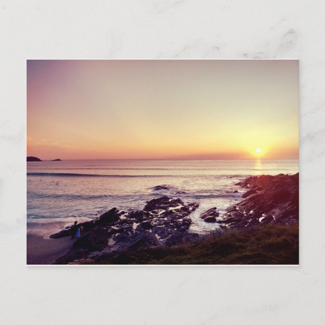 Fistral Beach Sunset Postcard (Front)