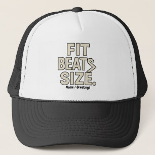 Fit Beats Size Motivational Fitness, Gym Lifestyle Trucker Hat