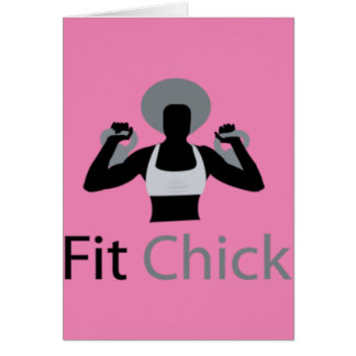 Fit Chick with Afro holding kettlebells Cards