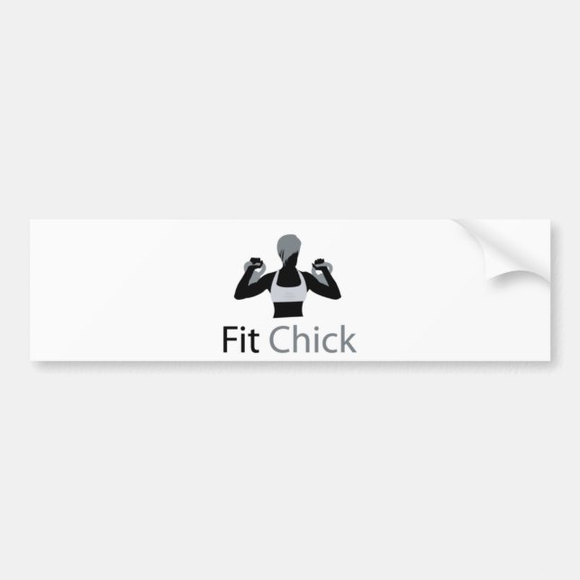 Fit Chick with Kettlebells Bumper Sticker (Front)