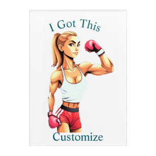 Fit Female Boxer Thunder_Cove Acrylic Print