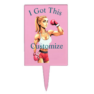 Fit Female Boxer Thunder_Cove Cake Topper