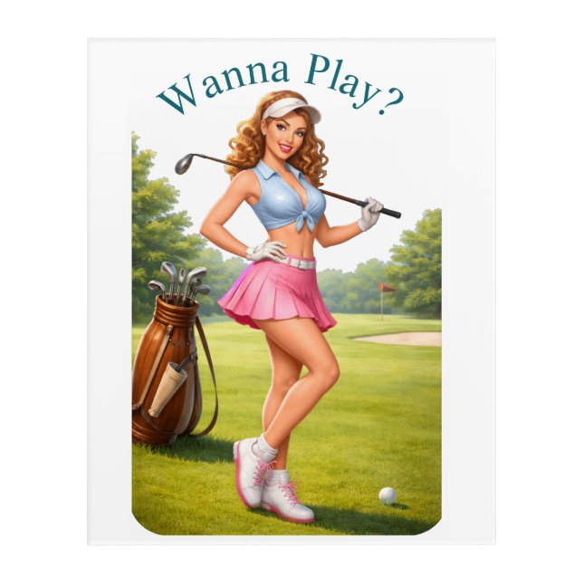 Fit Female Golfer Thunder_Cove Acrylic Print (Front)