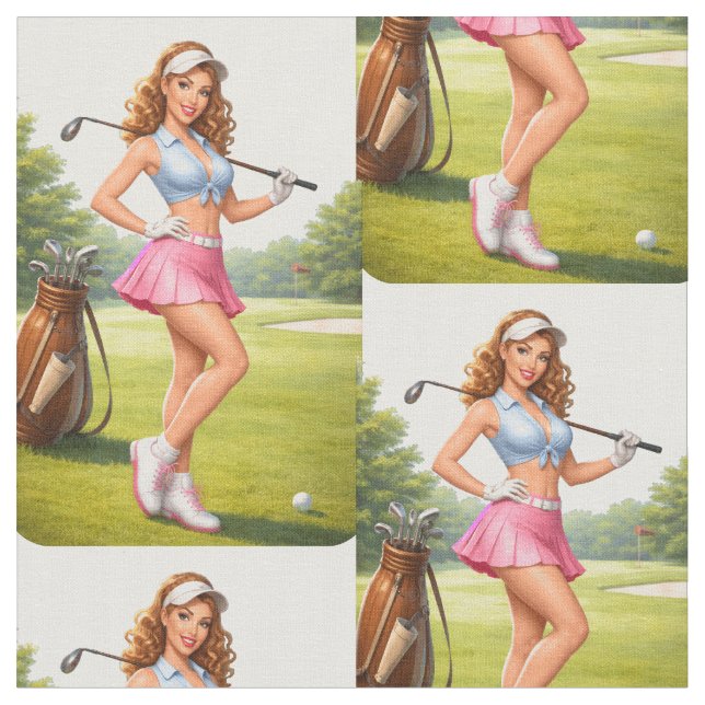 Fit Female Golfer Thunder_Cove Fabric (Close Up)