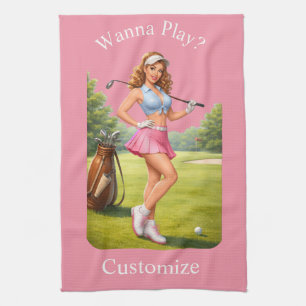 Fit Female Golfer Thunder_Cove Kitchen Towel