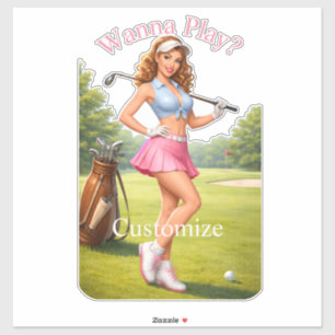 Fit Female Golfer Thunder_Cove Sticker