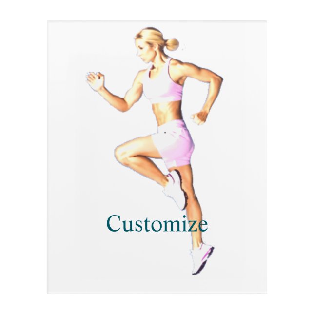 Fit Female Runner Thunder_Cove Acrylic Print (Front)