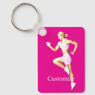Fit Female Runner Thunder_Cove Keychain