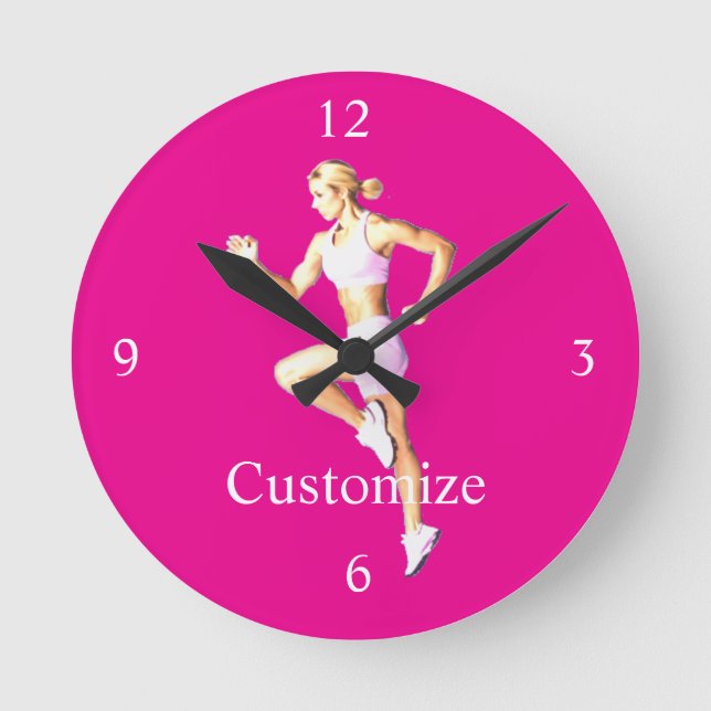 Fit Female Runner Thunder_Cove Round Clock (Front)