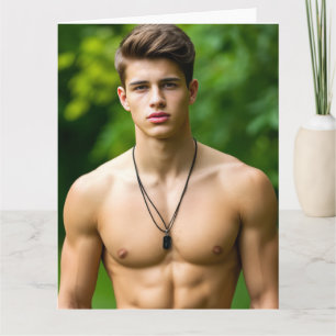 Fit & Focused - Shirtless Male Model Card
